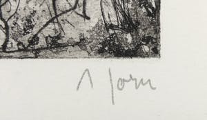 Asger Jorn - Ets en droge naald op handgeschept Japon, Friedhof der Maulwürfe kopen? Bied vanaf 1!