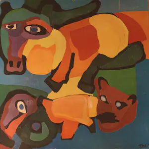 Karel Appel - De gedresseerde circuskloe met dansende kat kopen? Bied vanaf 100!