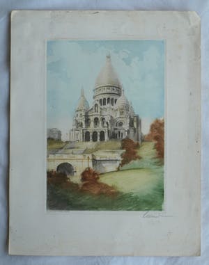 Niet of onleesbaar gesigneerd - Ets , “Sacre Coeur, Parijs” – gesigneerd kopen? Bied vanaf 10!