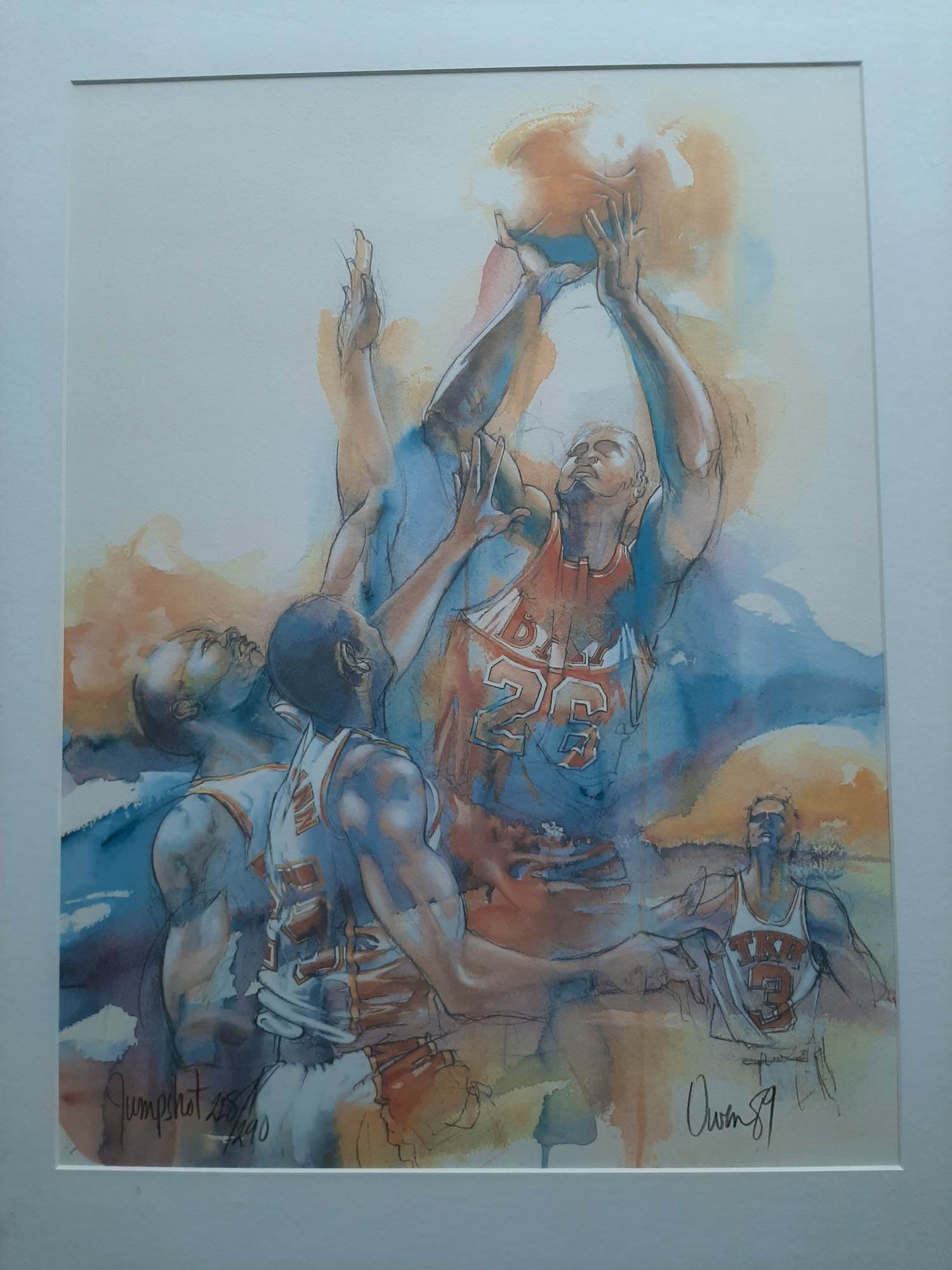 Ortho Owen - Zeefdruk, titel, "Jumpshot". kopen? Bied vanaf 40!