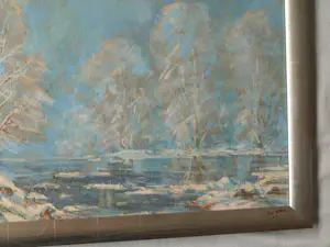 Naum Z. Repkine - Olieverf op canvas , Sneeuwlandschap – Lijst, 78½ x 108½ cm. kopen? Bied vanaf 100!