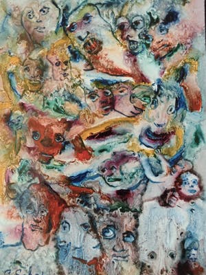 Carla Schot - Olieverfschilderij - Figuren (16+21) kopen? Bied vanaf 35!