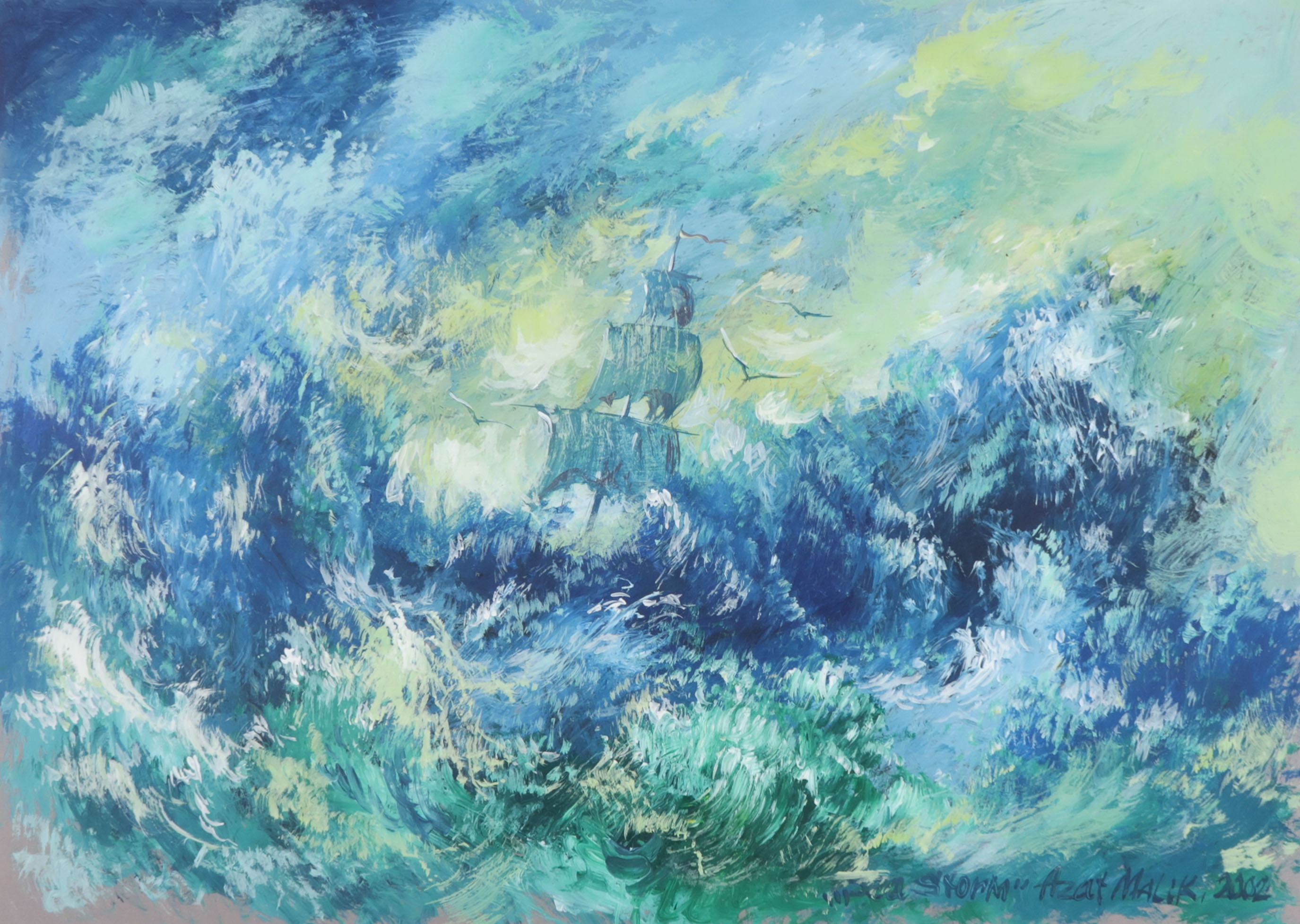 Niet of onleesbaar gesigneerd - Acryl op papier, Pea Storm kopen? Bied vanaf 1!