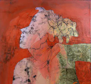 Sjer Jacobs - Tweeluik, Olieverf op doek, Man en vrouw kopen? Bied vanaf 200!