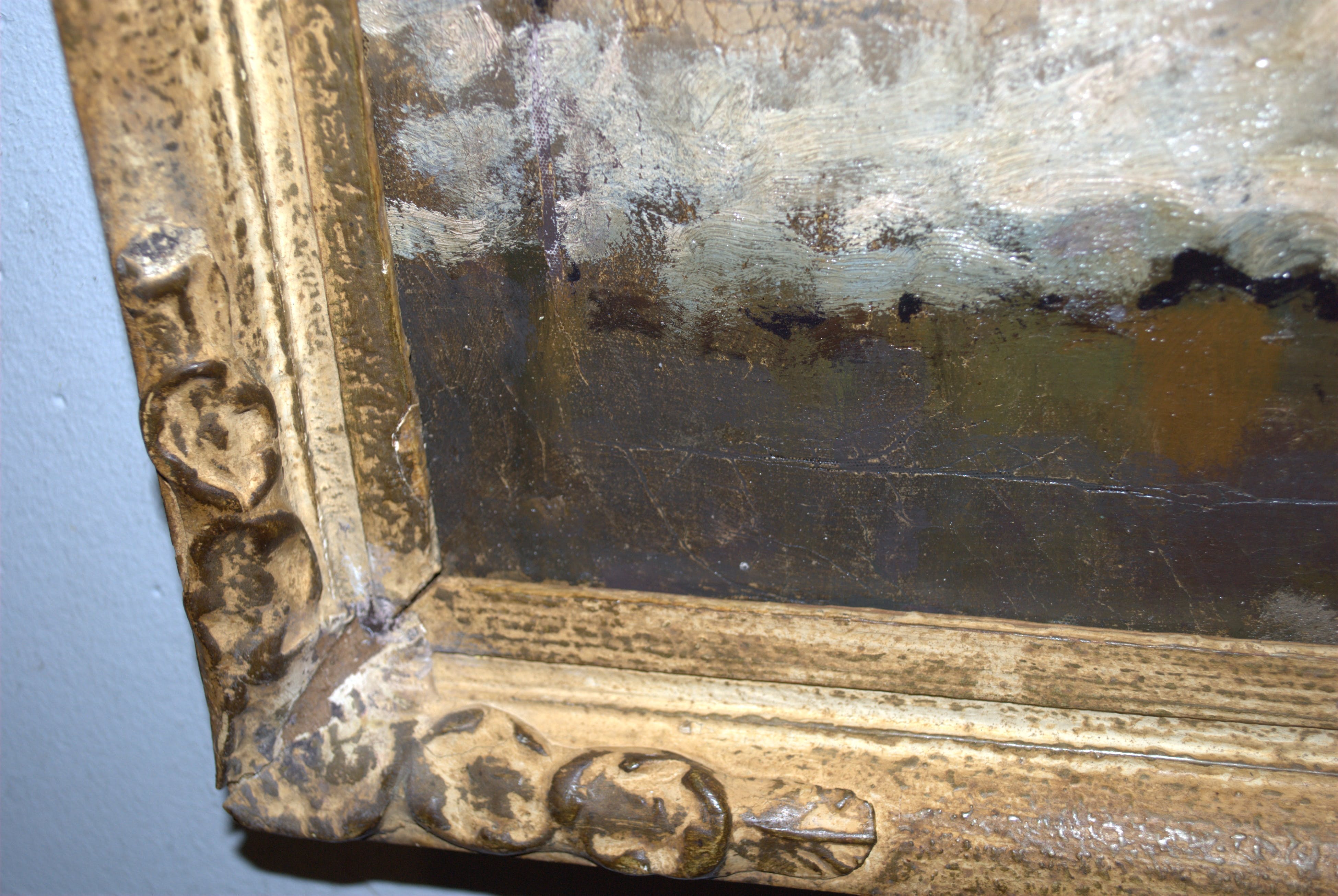 Frans de Nocker - Leidse School - winters tafereel - olieverf kopen? Bied vanaf 150!