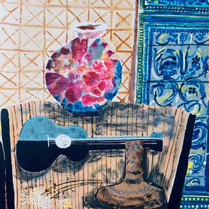 Wendy Chazin - Composition with guitar and vase kopen? Bied vanaf 23!