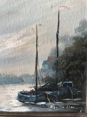 Niet of onleesbaar gesigneerd - Boten bij schemering kopen? Bied vanaf 10!