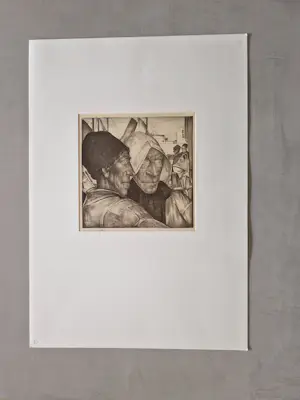 Willem van den Berg - Typische WvdB lithografie "Urk Vissermannen" potloodgesigneerd kaufen? Bieten Sie von 34!