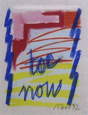 Simon Vinkenoog - Krijttekening, Oponthoud - Ingelijst kopen? Bied vanaf 1!