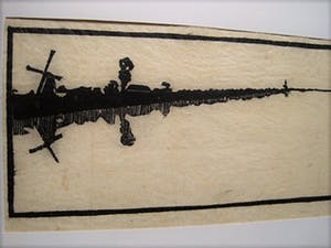 Jac. de Beer - Virtuoos verstilde grafiek - Houtsnede - "Hollands rivierenlandschap" kopen? Bied vanaf 1!