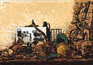 Simon Koene - Egyptisch stilleven met ram-ets verkocht voor € 25!