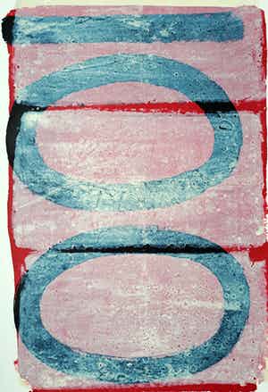 Adine Engelman - Abstracte compositie, monotype verkocht voor € 75!