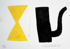 Klaas Gubbels - sjabloondruk 'Diabolo met Zwarte Kan' - 2007 verkocht voor € 275!