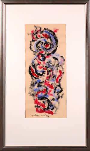Theo Wolvecamp - Gouache, Figuur - Ingelijst verkocht voor € 250!