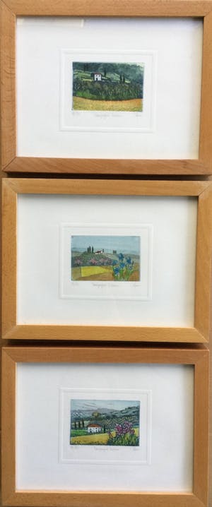 Giorgio Ferrari - Campagne Toscane | Lot van 3 ingekleurde etsen kopen? Bied vanaf 50!