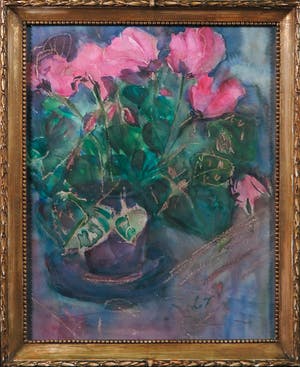 Henri Victor Le Fauconnier - Aquarel op papier, Cyclaam - Ingelijst kopen? Bied vanaf 250!