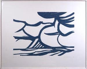 Paul Overhaus - Houtsnede, Zeegezicht - Ingelijst kopen? Bied vanaf 1!