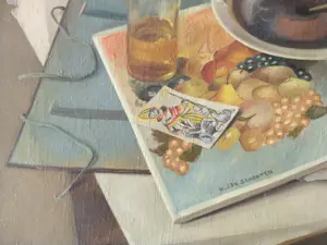 Jan Schouten - Realistisch stilleven met kunstenaarsattributen kopen? Bied vanaf 400!