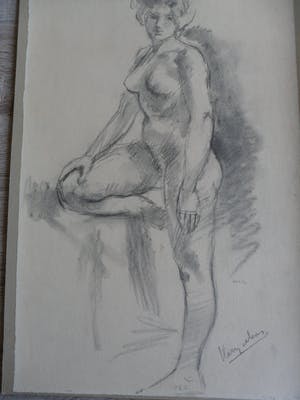 Harry Maas - Potloodtekening . Vrouwelijk naakt. kopen? Bied vanaf 70!