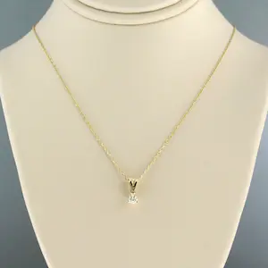 14k geelgouden collier met hanger bezet met briljant geslepen diamant 0,10ct kaufen? Bieten Sie von 180!