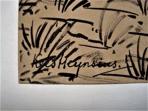 Kees Heynsius - Krachtige omstreeks 1920 gemaakte Inkt tekening "tegen de hoogte op" gesigneerd kopen? Bied vanaf 26!
