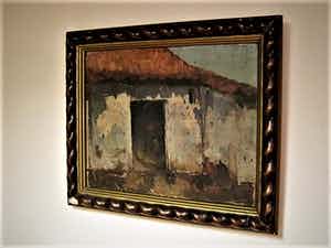 Niet of onleesbaar gesigneerd - omstreeks 1930 impressionist. olieverf "verlaten huis" gesigneerd verkocht voor € 1!