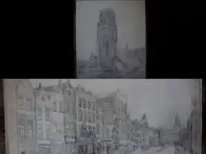 Eugene Rensburg - 2 potlood tekeningen: Gemeente Botersloot Rotterdam - 1925 verkauft für € 100!