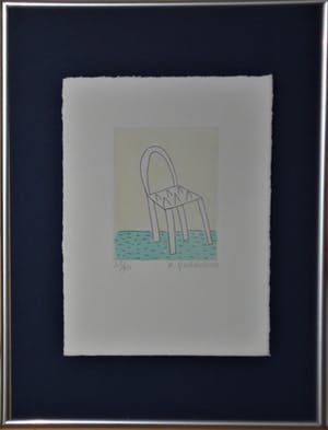 Klaas Gubbels - Stoel op groen (zeer kleine oplage en met hand ingekleurd!) kopen? Bied vanaf 299!