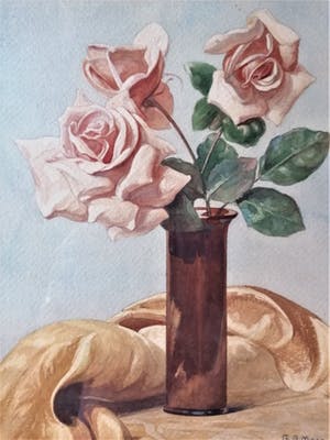 Charles Moen - Stilleven: Rozen op een vaas kopen? Bied vanaf 90!