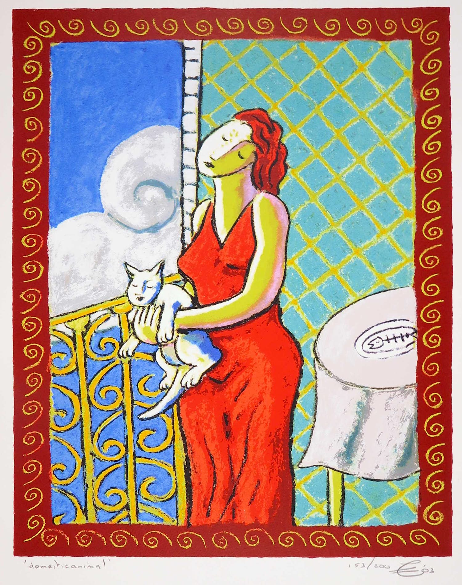 Jacques Tange - Zeefdruk, Domestic animal kopen? Bied vanaf 1!