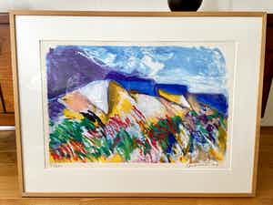 Jan Cremer - Zeefdruk, La Montagne Saint Victoire - Ingelijst - Nr 55 verkocht voor € 245!