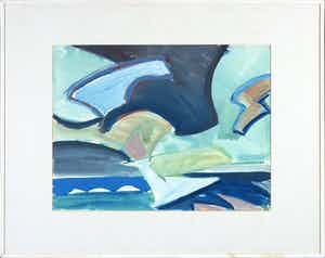 Paul Overhaus - Gouache, Wad IV - Ingelijst verkocht voor € 50!