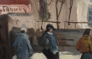 Jan Kelderman - Olieverf op doek, Place du tertre Parijs - Ingelijst kopen? Bied vanaf 70!