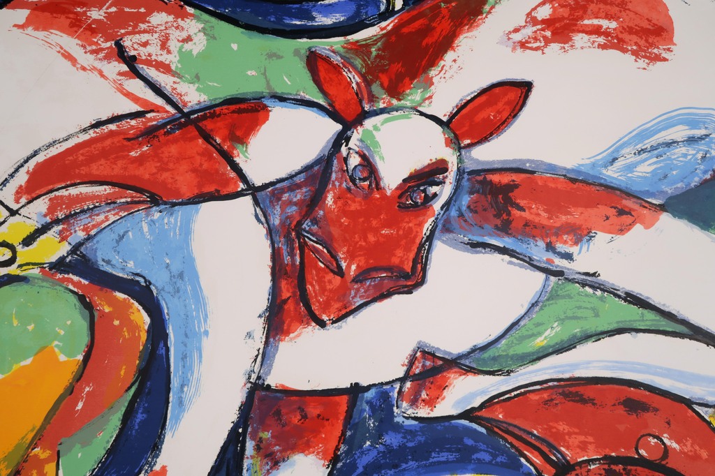 Anton Vrede - Zeefdruk, Cow birds beach kopen? Bied vanaf 1!