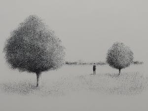 Metten Koornstra - Man in Verstild Landschap kopen? Bied vanaf 20!