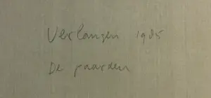 Ben Verlangen - Olieverf op doek, De paarden - Ingelijst (Zeer Groot!) kopen? Bied vanaf 250!