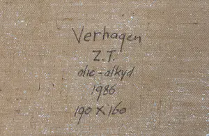 Joop Verhagen - Olieverf + Alkyd op doek - Ingelijst (Zeer groot) kopen? Bied vanaf 150!