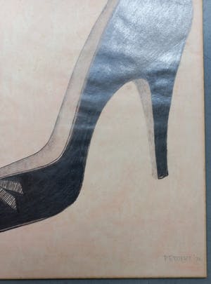 Peter Redert - shoe shine – potlood tekening kopen? Bied vanaf 35!