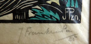 Jan Pzn. Franken - Gezicht op West Kapelle met kerk en figuren op de voorgrond. kopen? Bied vanaf 25!