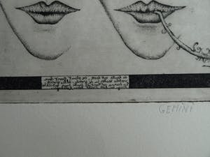 Ab Steenvoorden - Ets met blinddruk , Gemini – Surrealistische voorstelling, 1973 – 24 x 29½ cm kopen? Bied vanaf 1!