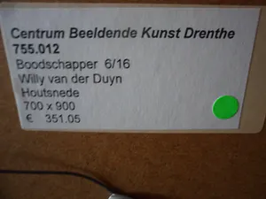 Willy van der Duyn - Houtsnede, Titel, Boodschapper. kopen? Bied vanaf 45!
