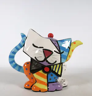 Hans Hartung - Arjan van Arendonk en Romero Britto - Lot van champagne, theepot en Bilbao Puppy kaufen? Bieten Sie von 70!