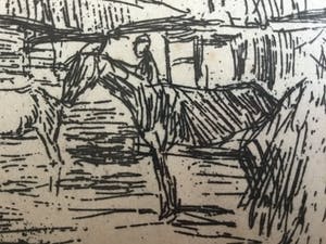 George Hendrik Breitner - Trampaarden, ets met atelierstempel kopen? Bied vanaf 100!
