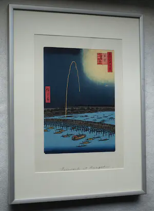 Ando Hiroshige - Ingelijste houtdruk, Fireworks at Ryogoku - uit One Hundred Famous Views of Edo kopen? Bied vanaf 1!