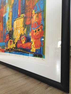 Ad Verstijnen - Big City | vrolijke kleuren zeefdruk (ingelijst) kopen? Bied vanaf 175!