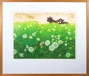 Joke Struik - Zeefdruk, Lekker Lente - ingelijst verkocht voor € 15!