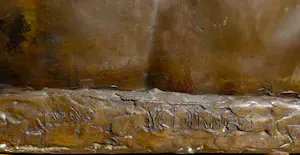 Aat Veldhoen - Faun en vogel, bronzen beeld op sokkel (groot, zwaar, unica) kopen? Bied vanaf 1350!