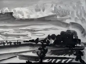 Hans Berger - Landschap van de heuvels van Satigny, kanton Genève, Zwitserland kopen? Bied vanaf 350!