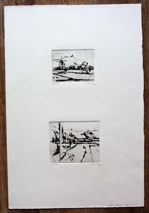 Wilfred Voet - 2 etsen op 1 blad: "Een dagje Goeree" - 1967 verkocht voor € 55!