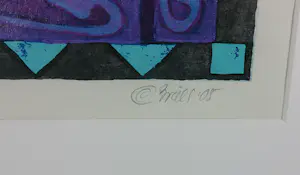 Clemens Briels - Zeefdruk, Mujer (pelo azul) - Ingelijst kopen? Bied vanaf 100!